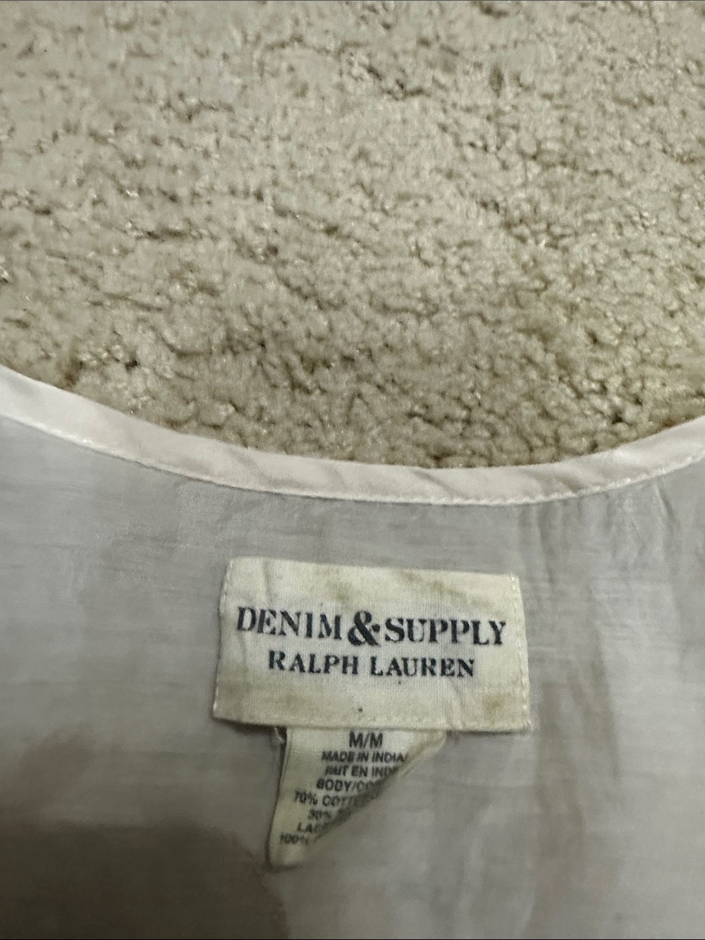 NWT Ralph Lauren Denim & Supply Cream Embroidered Sleeveless Peasant Top - Picture 2 of 3